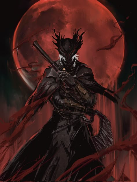 Bloodborne Characters, Bloodborne Game, Crimson Moon, Sif Dark Souls, Software Art, Bloodborne Art, Soul Game, Demon Souls, Dark Souls Art