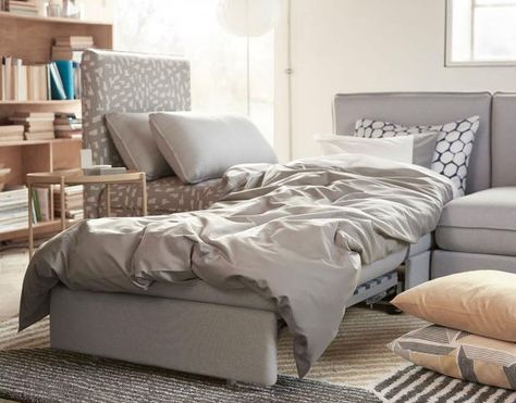 Small Space Sleeper Sofa, Corner Deco, Ikea Vallentuna, Ikea Sofas, Apartment Sofa, Bedding Brands, Dorm Bedding, Small Space Living, Sleeper Sofa