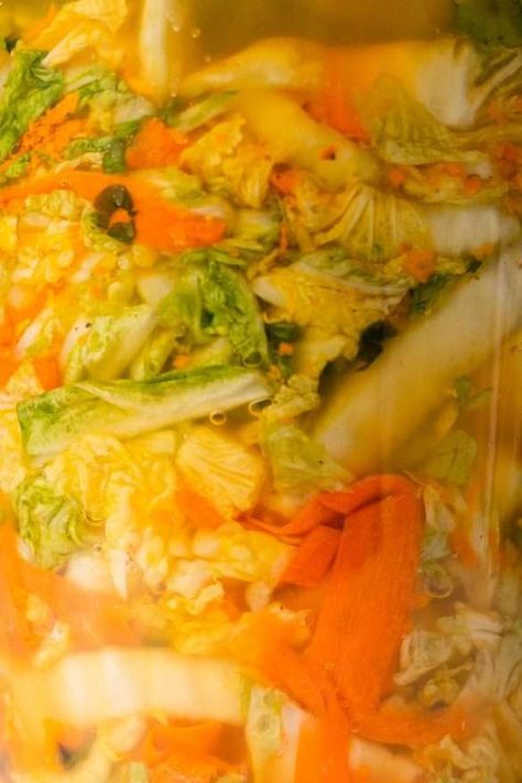 Turmeric Napa Cabbage Sauerkraut Napa Cabbage Recipes, Make Sauerkraut, Fresh Turmeric Root, Best Probiotics, Sauerkraut Recipe, Fermenting Weights, Sauerkraut Recipes, Fermentation Recipes, Fresh Turmeric