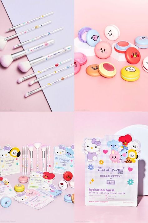 Take your pick or choose them all! 💜🎀✨ Shop our iconic collection The Creme Shop & BT21 now! The Creme Shop, Creme Shop, Mask Making, Hello Kitty, Kitty