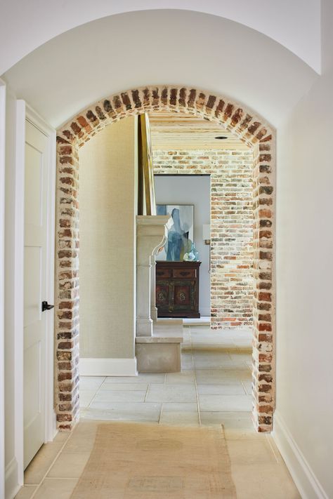 Myrtlewood — steenhaus Brick Arched Doorway, How To Build An Arched Doorway, Arched Doorways Interior Decor, Arch Doorway Ideas Living Rooms, Brick Doorway Interior, Arch Doorway Ideas, Arched Doorways Interior, Hallway Arch, Eid Decoration Ideas