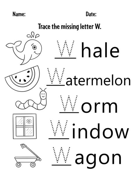 FREE Letter W Worksheets for Preschool ⋆ The Hollydog Blog Letter W Activity For Preschoolers, Preschool Letter W Activities, Letter W Worksheets Kindergarten, W Is For, W Crafts For Preschool, Letter W Crafts For Preschoolers, Letter W Activities For Preschool, Letter W Worksheets For Preschool, W Worksheets For Preschool