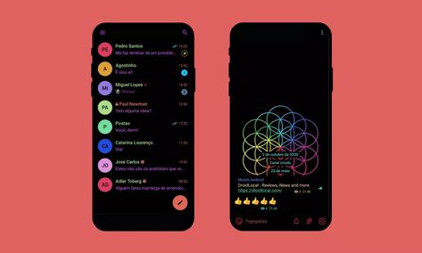 Rainbow Theme is a dark theme for devices with Amoled screen, in the background, we can see a colorful figure. #Telegram #Themes Telegram Themes, Telegram Theme, Dark Theme, Rainbow Theme, The Rainbow, Artistic Designs, Rainbow, Screen, Quick Saves