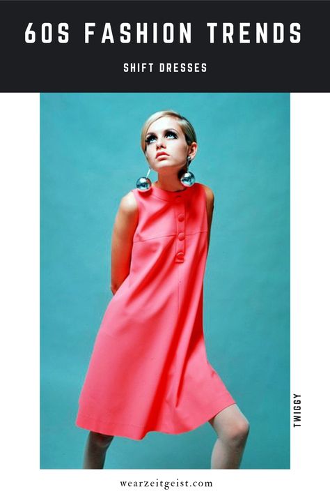 shift dresses 60s fashion trends Twiggy The 60s Fashion, Outfits 60s, 60s Fashion Trends, 60’s Fashion, Fashion 1960s, 60s Style, Sixties Fashion, Catherine Deneuve, Mod Fashion