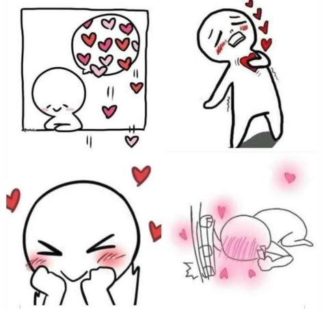 Likes To Bite Ship Dynamic, Love Reaction Doodles, Drawing Blushing, Crush Cartoon, Delulu Art, Crush Illustration, Love Reaction, Tiny Drawings, Smile Drawing