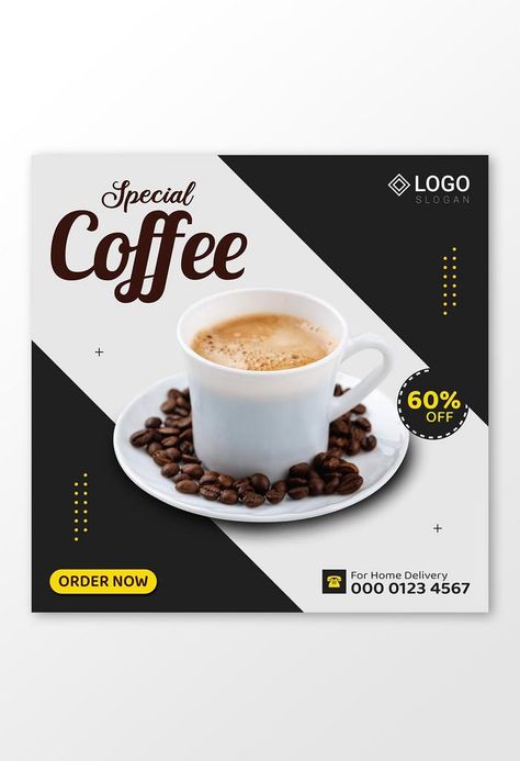 food menu and restaurant coffee concept social media post template#pikbest#templates Restaurant Social Media, Todays Menu, Social Media Post Template, Social Media Poster, About Coffee, Coffee Branding, Coffee Design, Instagram Post Template, Restaurant Recipes