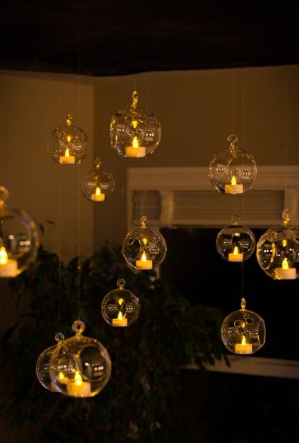 Hanging Lights Halloween, Floating Lights Harry Potter, Diy Romantic Decor, Harry Potter Halloween Porch Decorations, Chic Harry Potter Party, Harry Potter Wallpaper Pottery Barn, Hanging Candles Christmas, Harry Potter Home Decor Aesthetic, Harry Potter Elegant Party