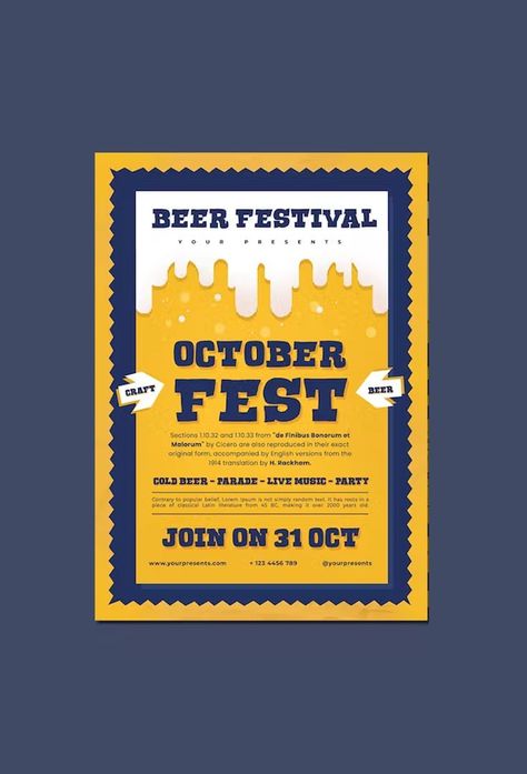 Beer Festival Flyer Template PSD Festival Map, Fest Poster, Festival Flyer, Beer Fest, Music Party, Beer Festival, Cold Beer, Print Templates, Craft Beer