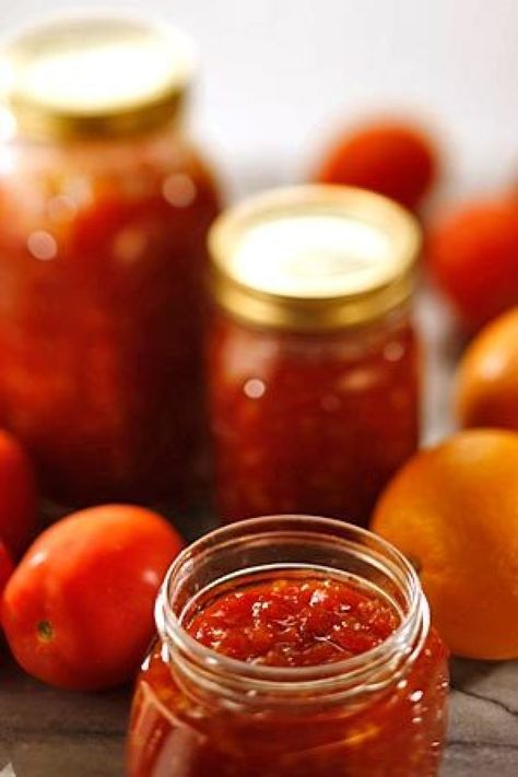 Tomato Marmalade, Jalapeno Chili, Lemon Marmalade, Marmalade Recipe, Tomato Jam, Sunset Magazine, Red Chili Flakes, Canning Tomatoes, Jelly Recipes