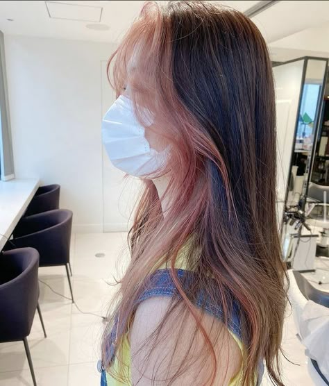 Hair Color Ideas Korean, Hidden Hair Color, Korean Hairstyles, Pink Blonde Hair, Korean Hair Color, Inspo Hair, Hair Color Underneath, Hair Tint, Hair Color Streaks