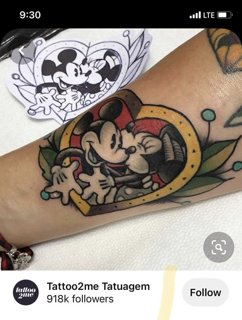 Traditional Disney Tattoo, Disney Tattoos For Men, Beatles Tattoo, Daniel Tattoo, Minnie Tattoo, Toy Story Tattoo, Mickey Tattoo, Mickey Mouse Tattoo, Disney Sleeve Tattoos