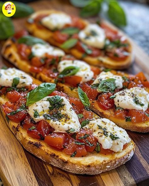 Burrata Bruschetta Recipe, Burrata Bruschetta, Mediterranean Diet For Beginners, Cheese Appetizer, Bruschetta Ingredients, Bruschetta Recipe, Burrata Cheese, Diet For Beginners, Cheese Appetizers