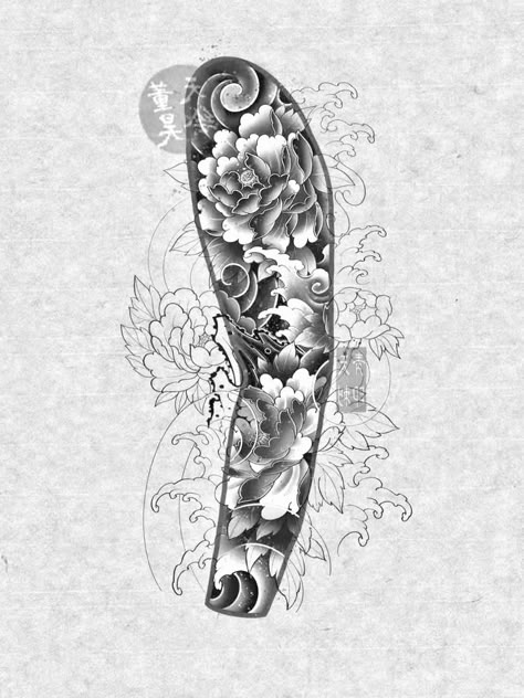 Japanese Peony Tattoo Sleeve, Asian Tattoo Sleeve, Forearm Cover Up Tattoos, Chest Tattoo Drawings, Mangas Tattoo, Full Hand Tattoo, Japanese Flower Tattoo, Rose Tattoo Sleeve, Family Tattoo Designs