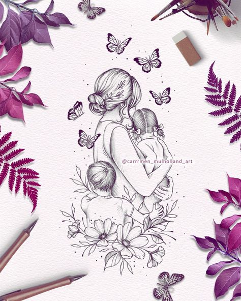 Mom and kids portrait designs I’ve drawn 🎀 swipe left I’m open for commissions 🖤🎀 DM me for pricing #momlife #momtattoos #lineartwork #illustrationartists #motherhood #portraits #familyportraits #tattooideas #tattoo2me #tattooinspiration #drawingartist Mom And Kids Tattoo, Motherhood Drawing, Drawn Tattoos, Motherhood Portraits, Kids Tattoo, Mom And Kids, Line Artwork, Portrait Design, Tattoos For Kids