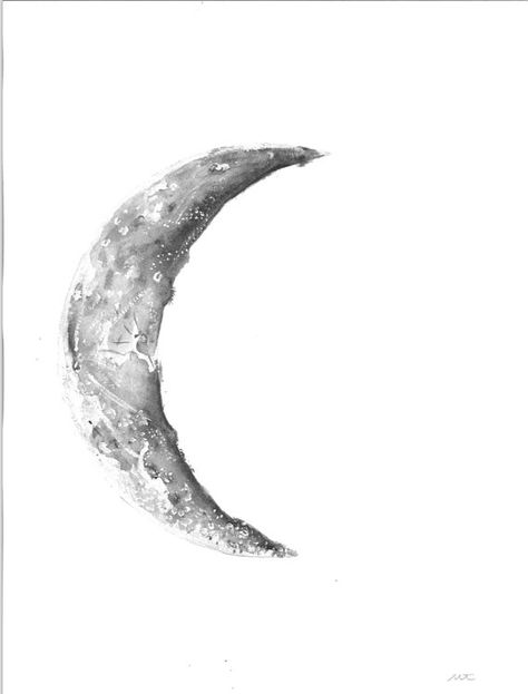 High-Quality Watercolor Moon Print - Waning Crescent Moon Drawing Tattoo, Drawing Tattoo Ideas, Waning Crescent, Full Moon Tattoo, Crescent Moon Tattoo, Tattoo Henna, Moon Tattoo Designs, Drawing Tattoo, Space Tattoo