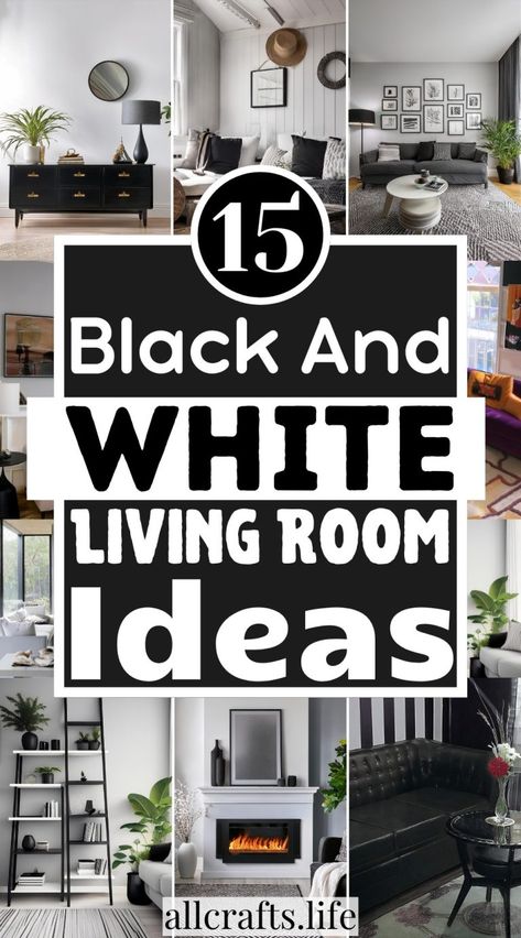 15 Super Unique Black And White Living Rooms Design Ideas Home Inspiration Black And White, New Condo Decor Ideas, Black And Gray Living Room Ideas, Black White Wood Living Room, Modern Sitting Room Ideas, Black And White Aesthetic Living Room, Black And White House Decor, Black White Grey Living Room, Black And White Living Rooms