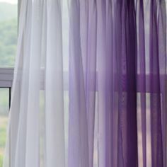 Purple Sheer Curtains, Lavender Gradient, Lavender Curtains, Greek Kitchen, Purple Curtains, Purple Stuff, Purple Bedrooms, Purple Bedroom, Purple Rooms