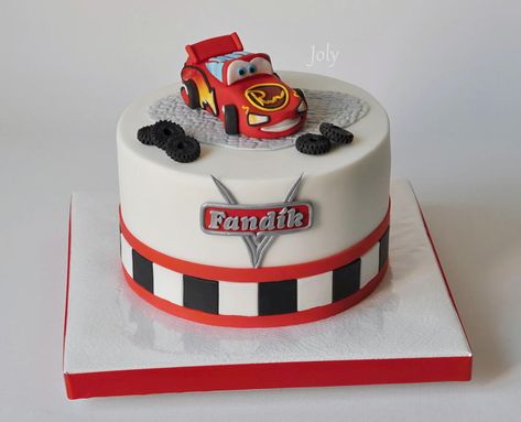 Cars McQueen by Jolana Brychova Cars Cake Design, Cars Mcqueen, Car Cakes, Mcqueen Cake, Cars Birthday Cake, Cars Cake, Baby First Birthday Cake, Disney Birthday Cakes, Princess Birthday Cake