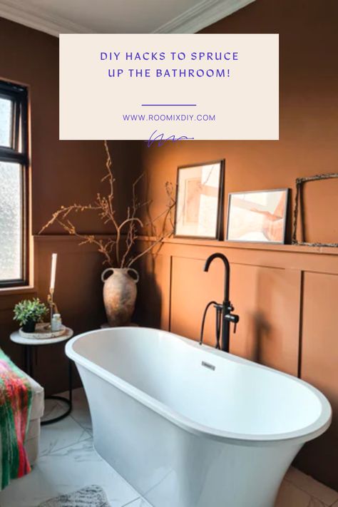 Half Wall Panelling Bathroom, Bathroom Wood Cladding, Half Painted Bathroom Wall, Eaves Bathroom Slanted Ceiling, Wood Panelling Walls Bathroom, Half Wall Ideas Bedroom, Bathroom Wood Panelling, Wood Panel Ceiling Bathroom, Bathrooms With Panelling