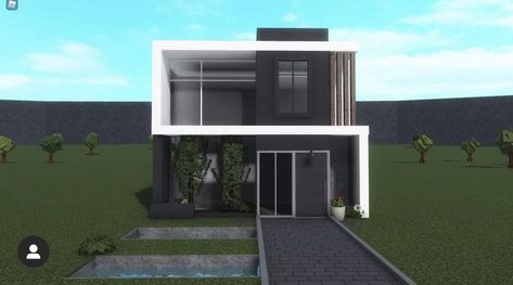 Bloxburg Modern Apartment Exterior, Bloxburg Hotel Entrance, Modern Loft House Exterior, Roblox Bloxburg House Ideas Exterior, Bloxburg Modern House Layout, Realistic Bloxburg House Exterior, Loft House Exterior, Modern Bloxburg House Ideas Exterior, Bloxburg Images