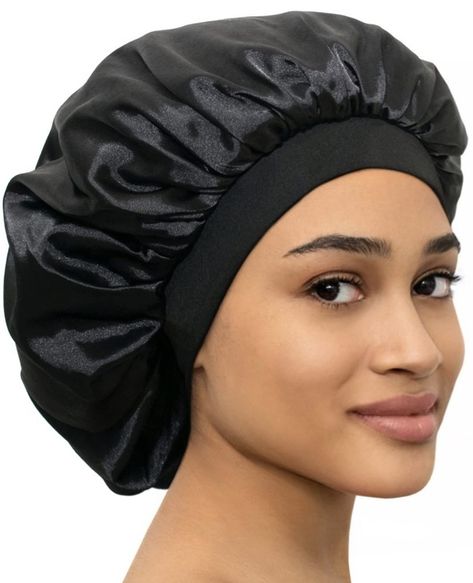 Hair Covers Head Wraps, Curly Hair Bonnet, Hair Bonnet Styles, Silk Wrap Hair, Hair Bonnet Sleep Satin, Bonnet Curly Hair, Scrunchies Business, Satin Hair Wrap, Satin Bonnet Sleep