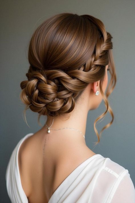 bridesmaid hairstyle updo braids Junior Bridesmaid Hair, Short Bleached Hair, Greek Hair, Bridesmaid Hair Inspo, Bridesmaid Hairstyle, Bridesmaid Hairstyles Updo, Wedding Settings, Bridesmaid Updo, Hairstyle Updo