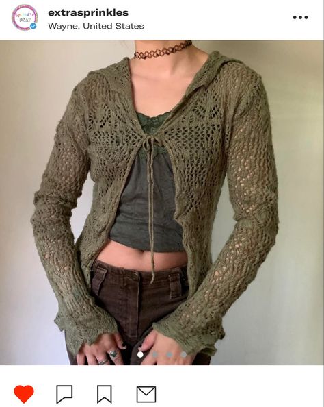 Fairy Grunge Crochet, Goblincore Style, Grunge Crochet, Fairycore Crochet, Gothic Crochet, Fairy Crochet, Dress Grunge, Vintage Friends, Mesh Cardigan