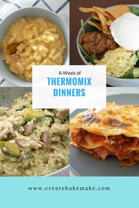 This post contains a week of family friendly Thermomix dinners and includes favourites like Thermomix Mexican Beef Bowls, Thermomix Lasagna and more! Easy Thermomix Recipes, Healthy Thermomix Recipes, Best Thermomix Recipes, Risotto Chicken, Thermomix Recipes Dinner, Thermomix Healthy, Thermomix Recipes Healthy, Chicken Pies, Thermomix Baking