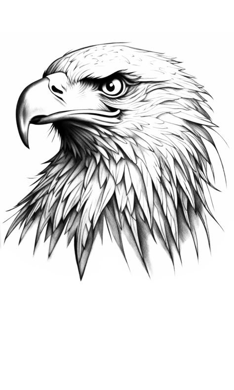 Head Drawing Front View, Eagle Wings Drawing, Eagle Head Tattoo Design, Eagle Head Drawing, Falcon Drawing, Eagle Sketch, Eagle Head Tattoo, Bald Eagle Tattoos, Animal Sleeve Tattoo