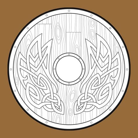 Viking Props Concept Art, Viking Shield Drawing, Viking Wood Carving Pattern, Viking Sheild Designs, Viking Shield Tattoo, Viking Warrior Costume, Viking Shield Design, Vikings Shield, Shield Drawing