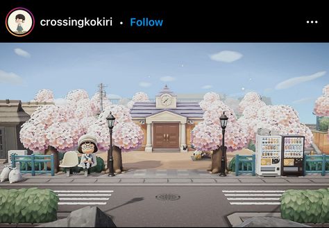 Animal Crossing Japanese Resident Services, Acnh Town Resident Services Ideas, Acnh Plaza Entrance, Acnh Japan Entrance, Anch Resident Services Ideas, Animal Crossing City Entrance, Animal Crossing Japanese Entrance, Acnh Urban Island, Acnh Japanese Entrance