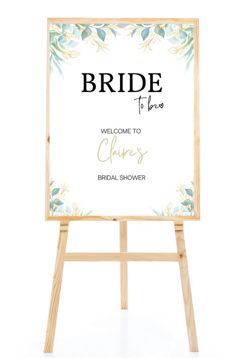 Bride-to-be foliage welcome sign for bridal shower decor. This printable welcome sign can be personalized to include the bride-to-be name. Bride To Be Decorations, Welcome Sign Bridal, Bride To Be Banner, Welcome Home Signs, Bridal Shower Sign, Bridal Shower Decor, Bridal Shower Welcome Sign, Shower Welcome Sign, Bridal Shower Signs