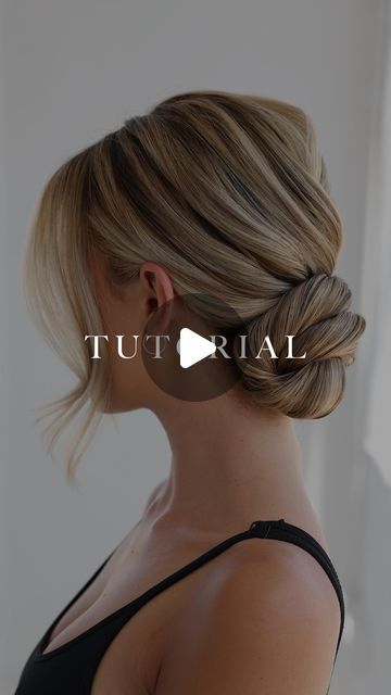 Updo For High Neck Dress, Rehearsal Dinner Hair For Bride, Backless Dress Hairstyles, Sleek High Bun, Pulled Back Hair, Rehearsal Dinner Hair, High Bun Tutorials, Knotted Bun Tutorial, Knot Bun