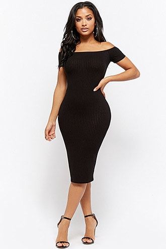 Ribbed Off-the-Shoulder Bodycon Dress Female Model Poses With Dress, Off The Shoulder Bodycon Dress, Elegant Poses For Women Standing, Bodycon Dress Poses, Summeroutfit Women, Female Modeling Poses, Dress Poses, Female Portrait Poses, Off Shoulder Bodycon Dress