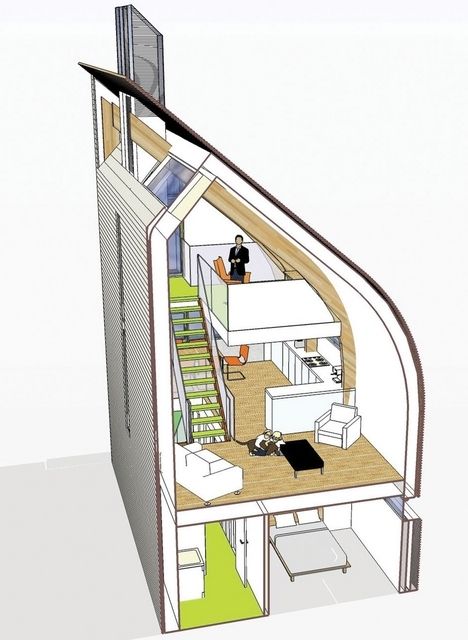 Lighthouse Zero Energy House Cutaway Illustration2 Zero Energy House, Passive Solar Heating, Passive Solar Design, Zero Energy, Warehouse Design, Tiny House Floor Plans, Narrow House, Solar House, Concept Home