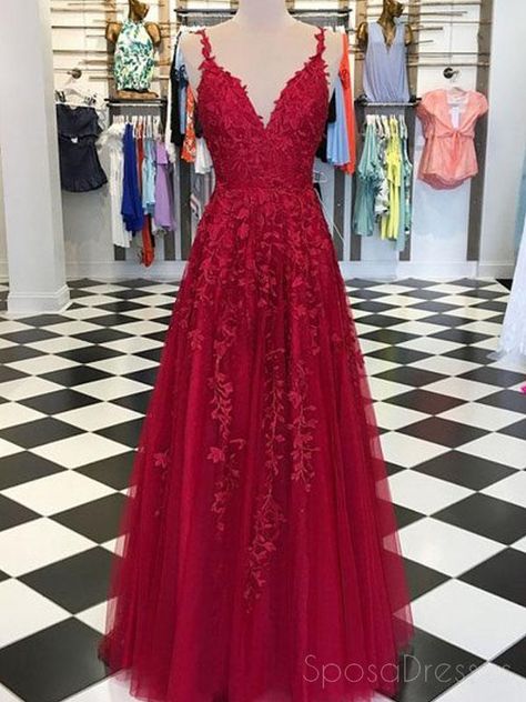 Red Formal Dresses, Tulle Dresses, Winter Formal Dresses, Princess Sleeves, Custom Prom Dress, Graduation Dresses, Lace Formal Dress, Burgundy Prom Dress, Burgundy Lace