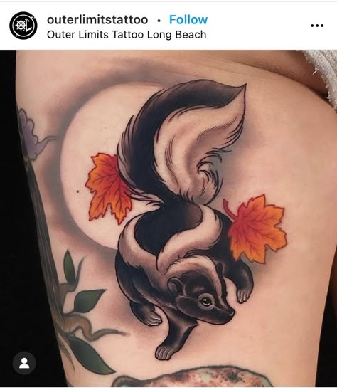 Skunk Tattoo, Traditional Tattoo Animals, Rat Tattoo, Traditional Tattoo Flash Art, Woodcut Tattoo, Animal Sleeve Tattoo, Wing Tattoo Designs, Doodle Tattoo, Custom Tattoo Design