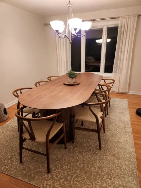 Extra Long Oval Chestnut Wood Fluted Russo Dining Table - World Market Chestnut Dining Table, Long Oval Table, Long Oval Dining Table, Earthship Interior, World Market Dining Table, Oval Dinning Table, Japanese Dining Table, Midcentury Dining Table, Modern Farmhouse Dining Table