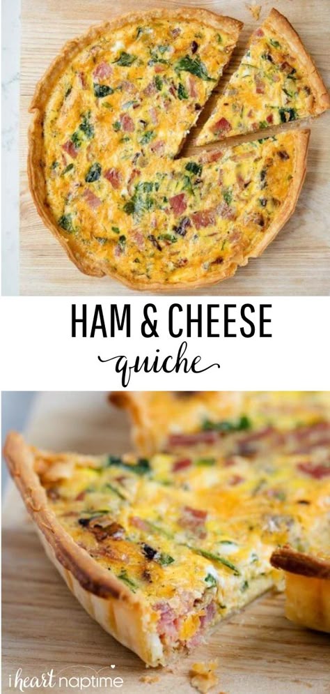 Ham Swiss Spinach Quiche, Best Ham Quiche Recipes, Ham And Brocolli Quiche, Quiche Ham Broccoli Cheese, Quiche Without Heavy Cream, Breakfast Egg Pie, Ham And Onion Quiche, Spinach Ham Quiche Recipes, Ham And Mushroom Quiche Recipes