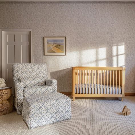 NEW ARRIVAL 🍀 Introducing the luxurious Sarah Flint x Namesake Crawford Glider ☁️ Enjoy plush comfort, a wide seat, smooth rocking motion and swivel for easy positioning. We adore its elevated take on traditional nursery style! #nursery #glider #cottagecore Plaid Nursery, Traditional Nursery, Sarah Flint, Cozy Seats, Nursing Chair, Nursery Style, Baby To Sleep, Swivel Glider, Convertible Crib