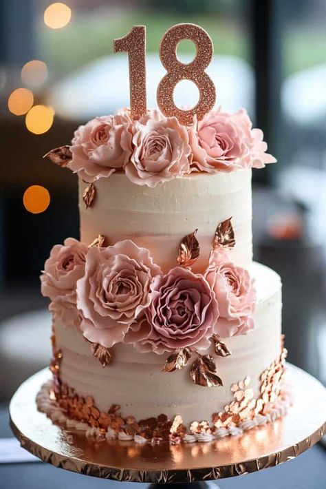 18th Birthday Cake Girl Ideas, Cakes For 18th Birthday Girl, Cake Designs 18th Birthday, 18th Bday Decoration Ideas, 18th Bday Cakes, Cake Ideas For 18th Birthday, Cake 18th Birthday Girl, 18th Birthday Cake Girl, 18th Bday Cake Ideas