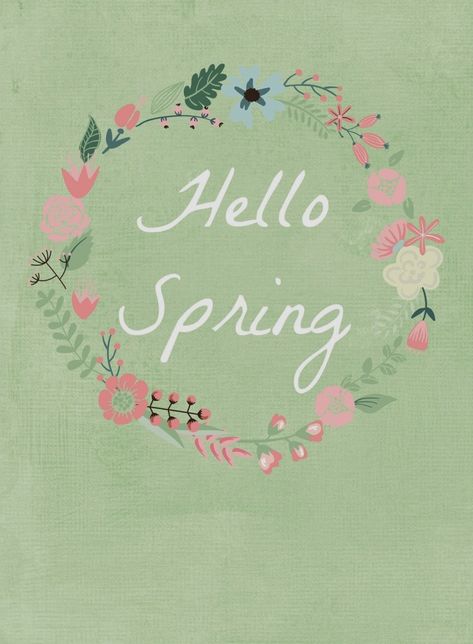 Welcome Spring w/Four Free Printables Hello Spring Wallpaper, Background Android, Dance Decor, Easy Spring Recipes, Material Crafts, Hello November, Door Signs Diy, New Jobs, Spring Wallpaper