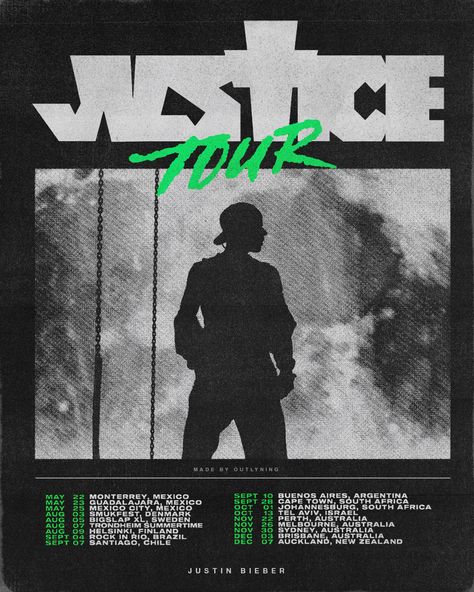 Justin Bieber Concert Outfit Ideas, Justice Tour Merch, Justin Bieber Poster, Justin Bieber Merch, Concert Tour Poster, Tour Flyer, Justin Bieber Music, Justice Tour, Hong Kong Movie