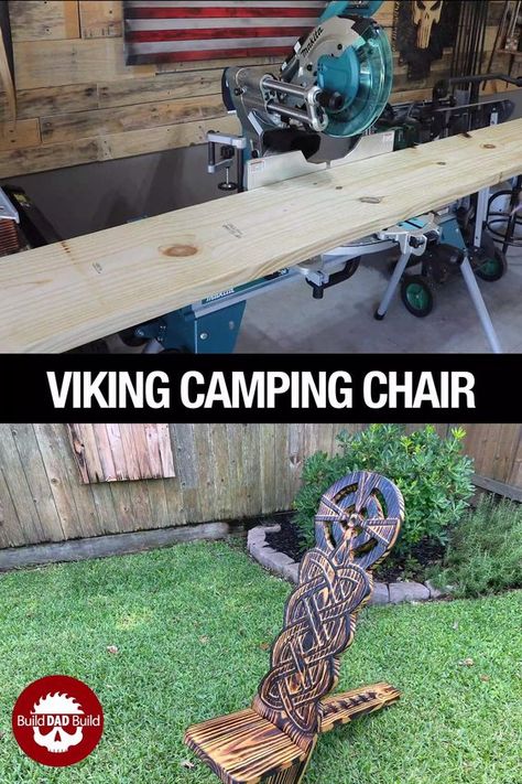 Merch Shelf, Medieval Furniture Plans, Viking Chair, Viking Camp, Casa Hobbit, Viking Decor, Medieval Furniture, Camp Chair, Summer Furniture