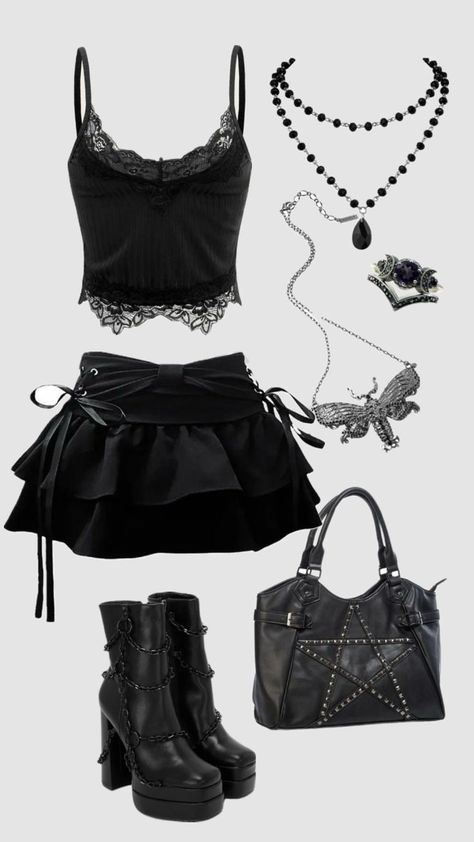 Gothic Style Outfit, Soft Goth Outfits, Grunge Goth, Gothic Outfits, Goth Outfits, Alternative Outfits, Gothic Style, Really Cute Outfits, Edgy Outfits