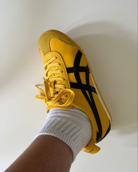 Asics Yellow Shoes, Onitsuka Tiger Women Outfit Yellow, Onitsuka Tiger Mexico 66 Yellow Outfit, Onitsuka Tiger Yellow, Yellow Onitsuka Tiger, Asics Yellow, Onitsuka Tiger Women, Tiger Shoes, New Balance Outfit