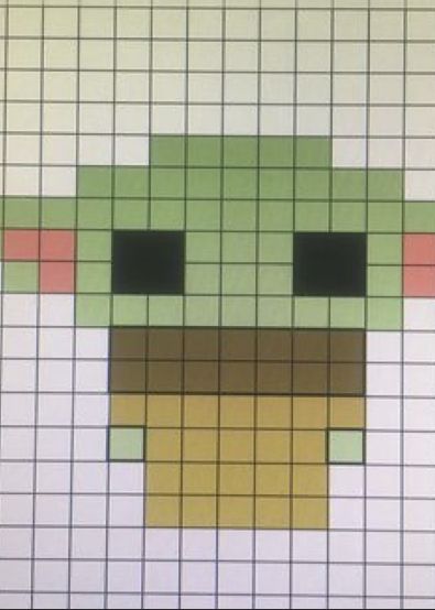 Graph Paper Drawings, Baby Yoga, Easy Pixel Art, Perler Art, Pixel Drawing, Minecraft Crafts, Pixel Art Pattern, Star Wars Baby, Paper Drawing