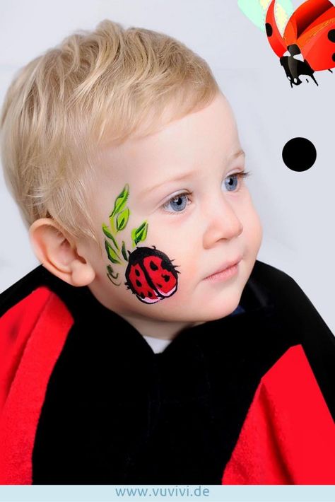 #Marienkäfer #Kleinkind #Kinderschminken #Kindergarten #Fest #Kindergeburtstag #Fasching #Karneval Ladybug Face Paint, Ladybug Birthday Decorations, Ladybug Birthday, Face Painting Designs, Painting Designs, Halloween Kids, Face Painting, Kids Birthday Party, Birthday Decorations