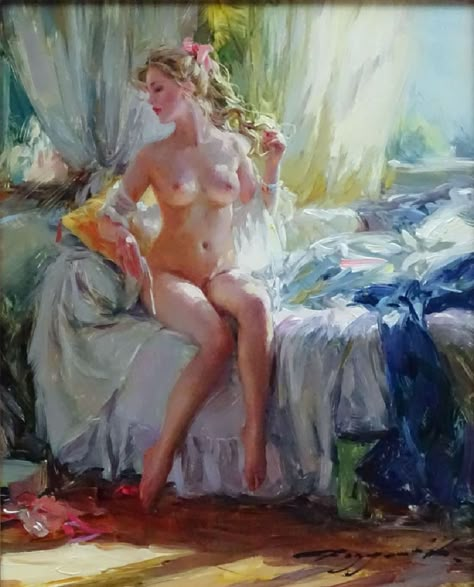 Female Artwork Art, Konstantin Razumov, Oil Painting Woman, Dancer Painting, Nude Artwork, Arte Grunge, Rennaissance Art, Female Art Painting, Belly Dancer