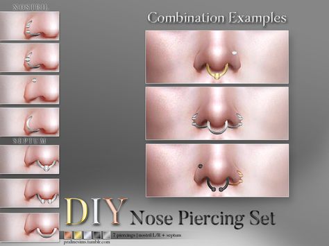 4 different nose piercings for the left or right nostril, + 3 septum piercings. (All in one, 11 piercings). All come in 5 colors and can be combined however you want to, or use them on their own.... Sims 4 Septum Cc, Sims4 Cc Pralinesims, Sims 4 Cc Nose Pericings, Sims 4 Cc Septum Piercing, The Sims 4 Cc Nose Ring, The Sims 4 Cc Nose Piercing, Sims 4 Septum Piercing Cc, Sims 4 Pralinesims Piercing, Piercing The Sims 4